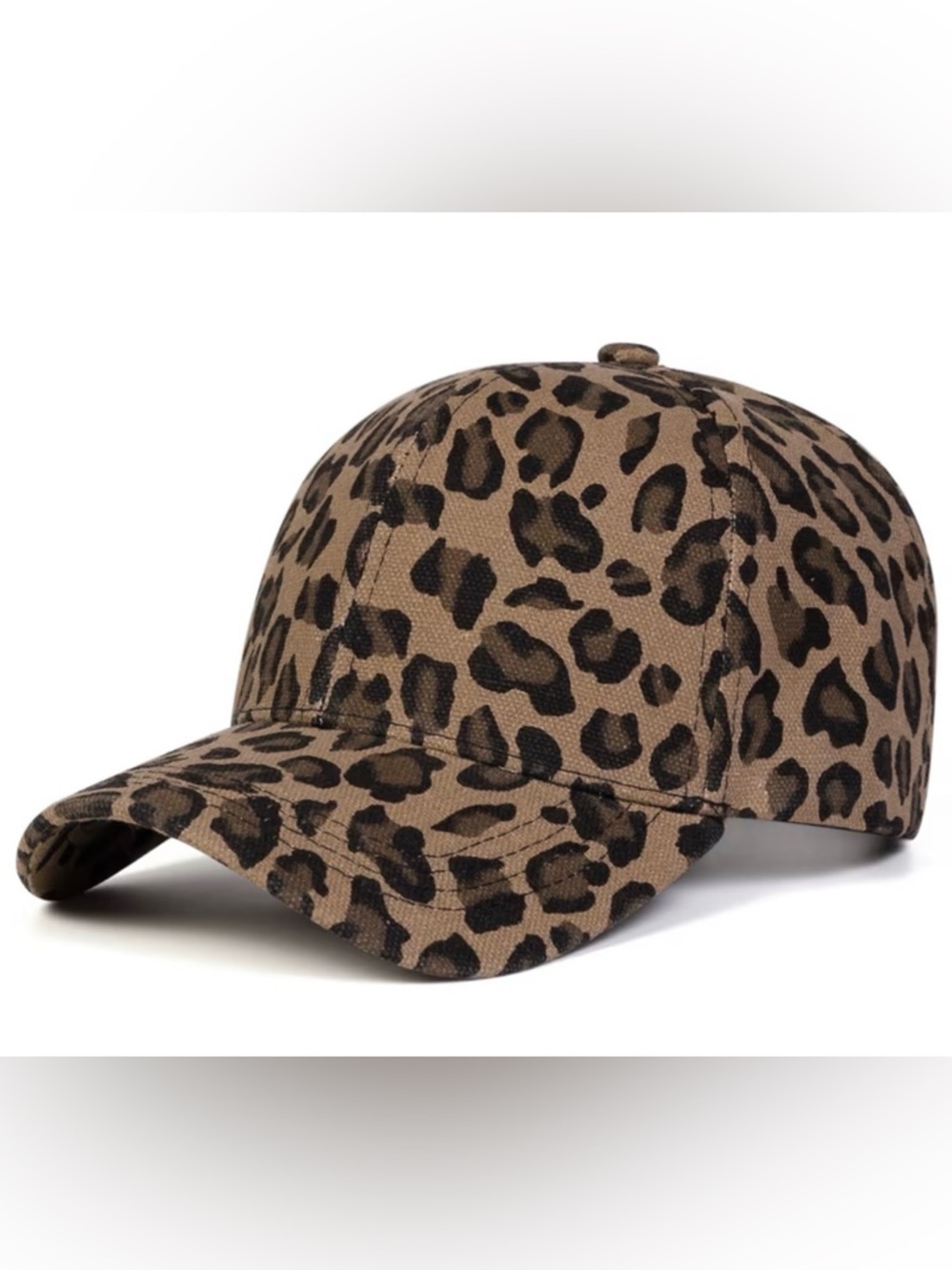 Leopard Print Baseball Cap - Brown